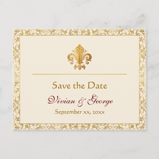 Save the Date anpassbar Ankündigungspostkarte (Vorderseite)