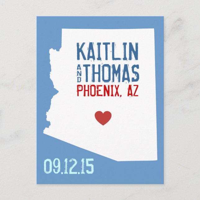 Save the Date - Anpassbar - Arizona Ankündigungspostkarte (Vorderseite)