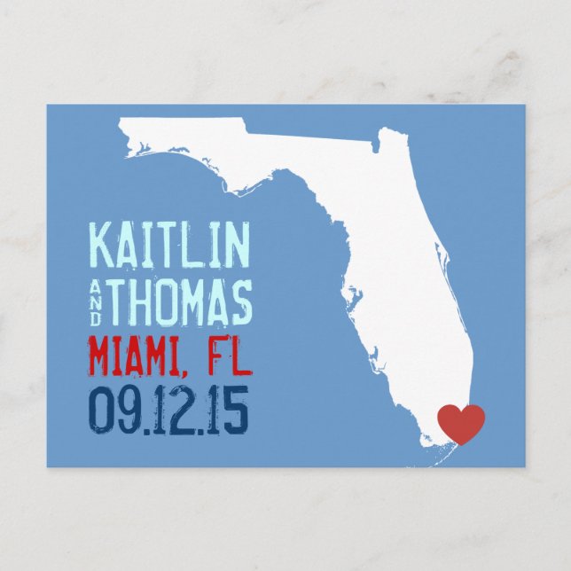 Save the Date - Anpassbar - Florida Ankündigungspostkarte (Vorderseite)