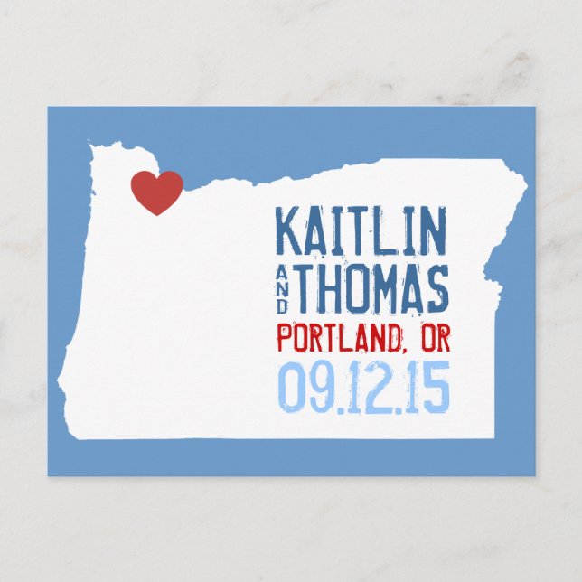 Save the Date - Anpassbar - Oregon Ankündigungspostkarte (Vorderseite)