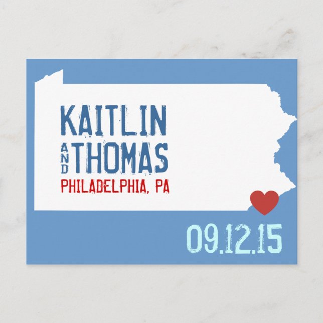 Save the Date - Anpassbar - Pennsylvania Ankündigungspostkarte (Vorderseite)