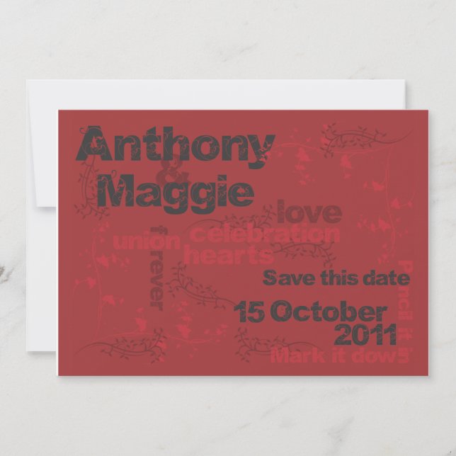 Save The Date Anthony et Maggie Enregistrer la date (Devant)