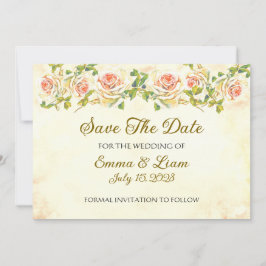 Save The Date Antique Rose 5 x 7 Appartement Enregistrer La Date