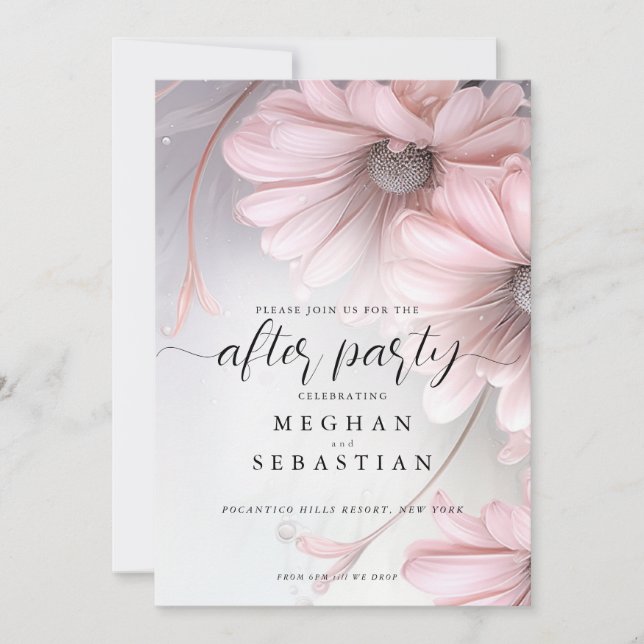 Save The Date Après la fête 2 Boho Rose Daisy (Devant)