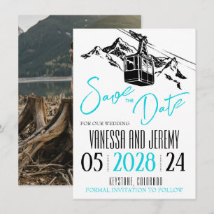 Save The Date Aqua Mountain Love
