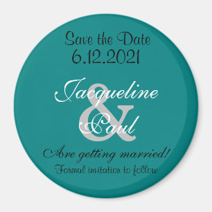 Save the Date Aquamarine grüne Magnete Magnet