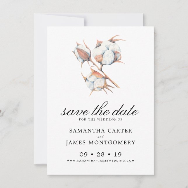 Save The Date Aquarelle Botanique Feuilles mariage Enregistrer l (Devant)