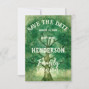 Save The Date Aquarelle Chêne Arbre Rétro Russe Famille Réunion