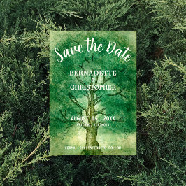 Save The Date Aquarelle Chêne Arbre Rétro Russe Mariage Forêt