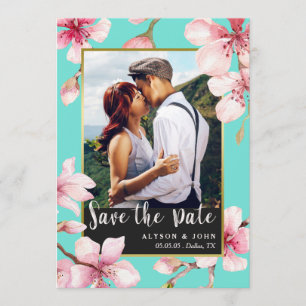 Save The Date Aquarelle Cherry Blossom Photo Enregistrer la date
