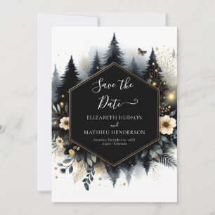 Save The Date Aquarelle classique Mariage de forêt enchantée