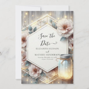 Save The Date Aquarelle classique Mason Jar Mariage