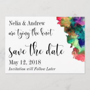 Save The Date Aquarelle colorée moderne Sauvez la date 2