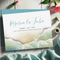 Aquarelle côtière Enregistrer la date en espagnol
