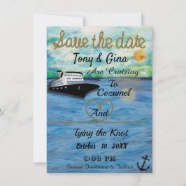 Save The Date Aquarelle de bateau de croisière 20XX Économisez L