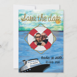 Save The Date Aquarelle de bateau de croisière W/ Pic Enregistre