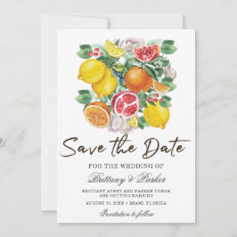 Save The Date Aquarelle de Citrus Mariage botanique Photo