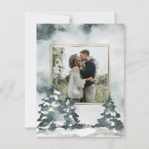 Save The Date Aquarelle de la forêt d'hiver Photo Enregistrer