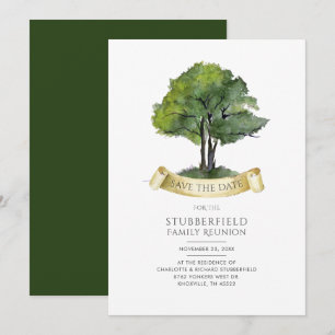 Save The Date Aquarelle de l'arbre généalogique de la réunion fa