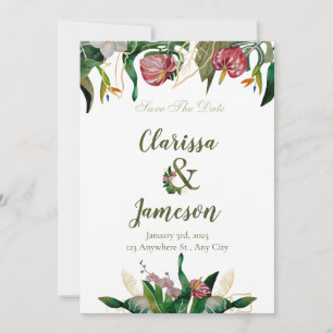 Save The Date Aquarelle de verdure tropicale Mariage Photo
