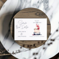 Aquarelle douce gâteau mariage pastel enregistrer 