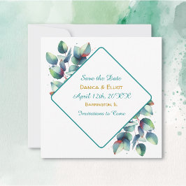 Save The Date Aquarelle Eucalyptus Mariage de verdure botanique