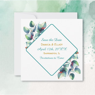 Save The Date Aquarelle Eucalyptus Mariage de verdure botanique