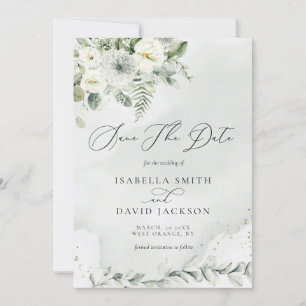 Save The Date Aquarelle Eucalyptus Verdure Foliage Botanique