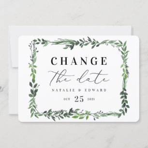 Save The Date aquarelle feuillue fleurie modifier la date