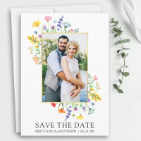 Aquarelle Fleur sauvage photo Enregistrer la date