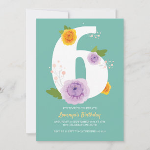 Save The Date Aquarelle Floral Cute 6e anniversaire