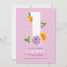 Aquarelle Floral Joli Enfants 1er anniversaire