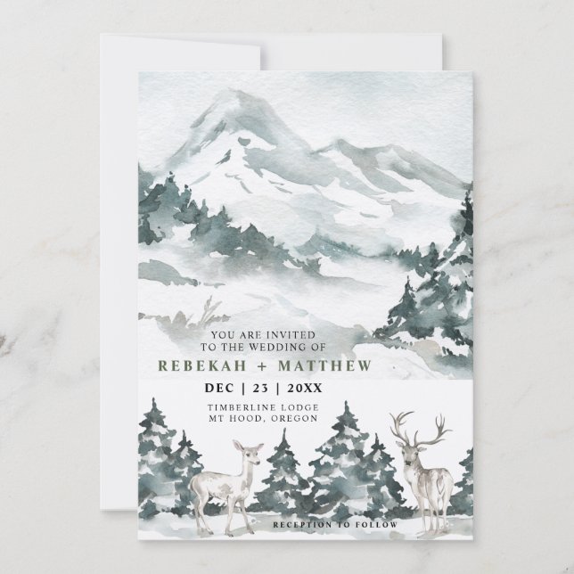 Save The Date Aquarelle florale d'hiver | Photo Enregistrer La D (Devant)
