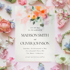 Save The Date Aquarelle florale Élégant Romantique Botanique