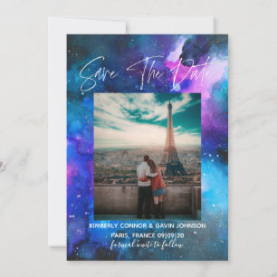 Save The Date Aquarelle galaxie  Enregistrer la date