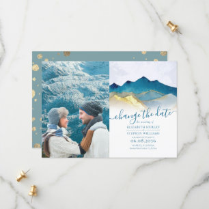 Save The Date Aquarelle Golden Mountain Mariage Modifier La Date