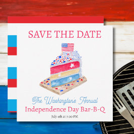 Save The Date Aquarelle Juillet 4 Fête du gâteau
