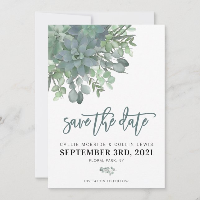 Save The Date Aquarelle Mariage réussi Enregistrer la date (Devant)