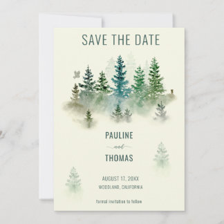Save The Date Aquarelle Mistland Mariage rustique