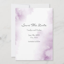 Save The Date Aquarelle molle Plum Mauve Abstraite cadre