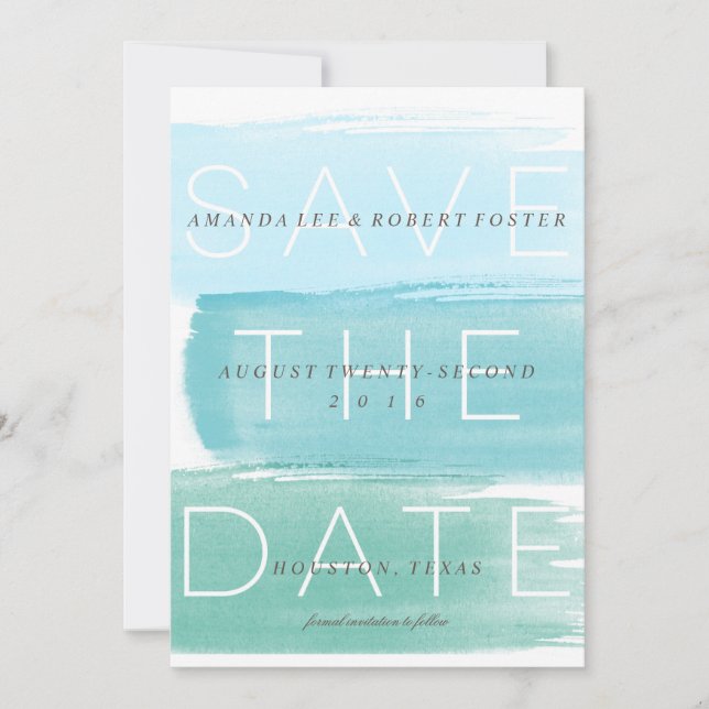 Save The Date Aquarelle Ombre Stripes Enregistrer la date (Devant)