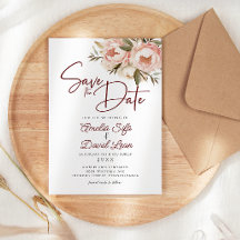 Aquarelle Peonies Florales Bohèmes Mariage