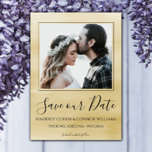 Save The Date Aquarelle photo Enregistrer la date   jaune