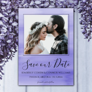 Save The Date Aquarelle photo Enregistrer la date   Violet