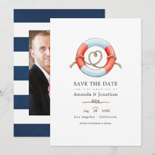 Save The Date Aquarelle photo Mariage nautique