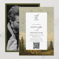 Aquarelle Pine Tree Forest Mountain Photo Mariage