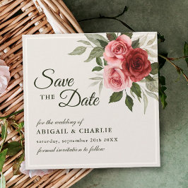 Save The Date Aquarelle romantique Roses Roses Roses Roses Roses