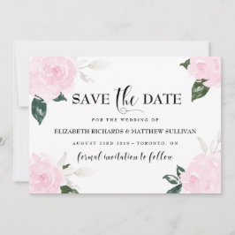 Save The Date Aquarelle rose doux Roses Enregistrer la photo Dat