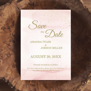 Save The Date Aquarelle rose Or Type Mariage Enregistrer La Date