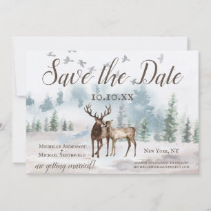 Save The Date Aquarelle rustique Woodland Mountain Enregistrer l